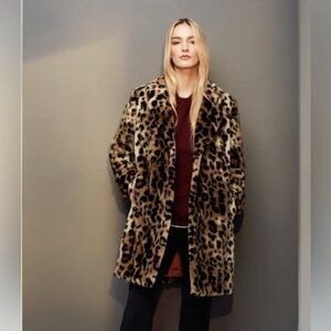 Line the Label Leopard Faux Fur Jacket NWT